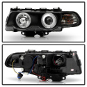BMW E38 99-01 Strålkastare Projektor - Xenon/HID (Passar ej halogen) - LED Halo - Svarta - Helljus H1 - Halvljus D2S (Ej Inkluderat) Spyder Auto