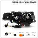 BMW E38 99-01 Strålkastare Projektor - Xenon/HID (Passar ej halogen) - LED Halo - Svarta - Helljus H1 - Halvljus D2S (Ej Inkluderat) Spyder Auto