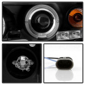 BMW E46 00-03 2DR / M3 01-06 2DR 1PC Strålkastare Projektor - LED Halo - Svarta Spyder Auto