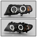 BMW E46 02-05 4DR Strålkastare Projektor 1PC - LED Halo - Svarta Spyder Auto