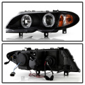 BMW E46 02-05 4DR Strålkastare Projektor 1PC - LED Halo - Svarta Spyder Auto