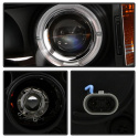BMW E46 02-05 4DR Strålkastare Projektor 1PC - LED Halo - Svarta Spyder Auto