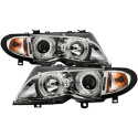 BMW E46 02-05 4DR Strålkastare Projektor 1PC - LED Halo - Krom Spyder Auto