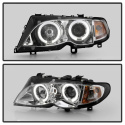 BMW E46 02-05 4DR Strålkastare Projektor 1PC - LED Halo - Krom Spyder Auto