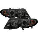 BMW E46 02-05 4DR Strålkastare Projektor 1PC - LED Halo - Röktonade Spyder Auto