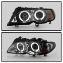 BMW E46 02-05 4DR Strålkastare Projektor 1PC - LED Halo - Röktonade Spyder Auto
