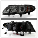 BMW E46 02-05 4DR Strålkastare Projektor 1PC - LED Halo - Röktonade Spyder Auto