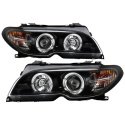 BMW E46 04-06 2 DR Strålkastare (Passar ej Xenon/HID-Modeller) - LED Halo - Svarta Spyder Auto