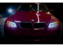 BMW E90 06-08 4DR Strålkastare Projektor - CCFL Halo -Utbytbara Ljuslister - Svarta- Helljus H1 (Inkluderat) - Halvljus H7 (Inkluderat) Spyder Auto