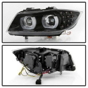 BMW E90 / E91 3-Serie 09-12 Strålkastare Projektor - LED Halo (Endast modeller med Xenon och AFS) - Svarta Spyder Auto