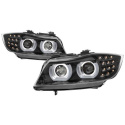 BMW E90 / E91 3-Serie 09-12 Strålkastare Projektor - LED Halo (Endast modeller med Halogen) - Svarta Spyder Auto