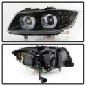 BMW E90 / E91 3-Serie 09-12 Strålkastare Projektor - LED Halo (Endast modeller med Halogen) - Svarta Spyder Auto