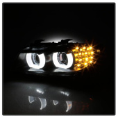 PRO-YD-BMWE9009-BK BMW E90 / E91 3-Serie 09-12 Strålkastare Projektor - LED Halo (Endast modeller med Halogen) - Svarta Spyder Auto (6)