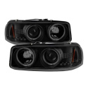 Sierra 1500/2500/3500 99-06 Strålkastare Projektor LED (Utbytbara LEDs) Svarta Röktonade Spyder Auto