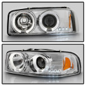 Sierra 1500/2500/3500 99-06 Strålkastare Projektor - LED Halo Krom - Helljus 9005 (Ej Inkluderat) - Halvljus 9006 (Inkluderat) Spyder Auto