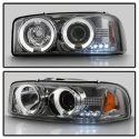 Sierra 1500/2500/3500 99-06 Strålkastare Projektor - LED Halo Röktonade - Helljus 9005 (Ej Inkluderat) - Halvljus 9006 (Inkluderat) Spyder Auto