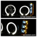 Chevy Silverado 1500/2500/3500 03-06 / Avalanche 02-06 Strålkastare Projektor LED Halo Amber Reflektor – Svarta Spyder Auto