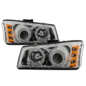 Chevy Silverado 1500/2500/3500 03-06 / Avalanche 02-06 Strålkastare Projektor LED Halo Amber Reflektor Spyder Auto