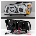 Chevy Silverado 1500/2500/3500 03-06 / Avalanche 02-06 Strålkastare Projektor LED Halo Amber Reflektor Spyder Auto