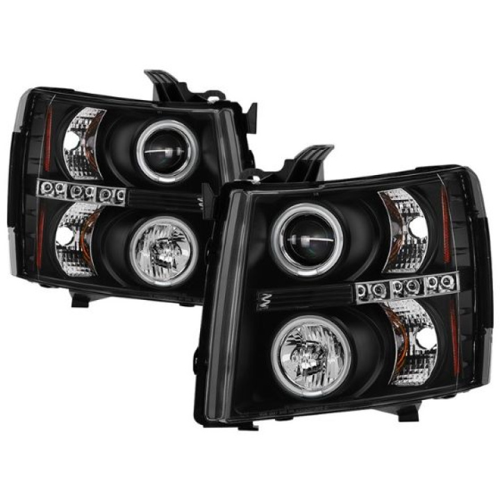PRO-YD-CS07-CCFL-BK Chevy Silverado 1500/2500/3500 07-13 Strålkastare Projektor LED (Utbytbara LEDs) – Svarta Spyder Auto