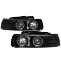 Chevy Silverado 1500/2500 99-02 / Suburban 1500/2500 00-06 / Tahoe 00-06 Strålkastare Projektor - LED Halo Svarta Spyder Auto