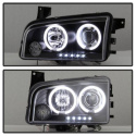 Dodge Charger 06-10 Strålkastare (Ej Kompatibel Med Xenon/HID Modeller) LED (Utbytbara LEDs) – Svarta Spyder Auto