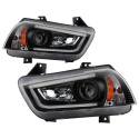 Dodge Charger 11-14 Strålkastare Projektor - Xenon/HID (Passar ej halogen) - Ljuslist DRL – Svarta Spyder Auto