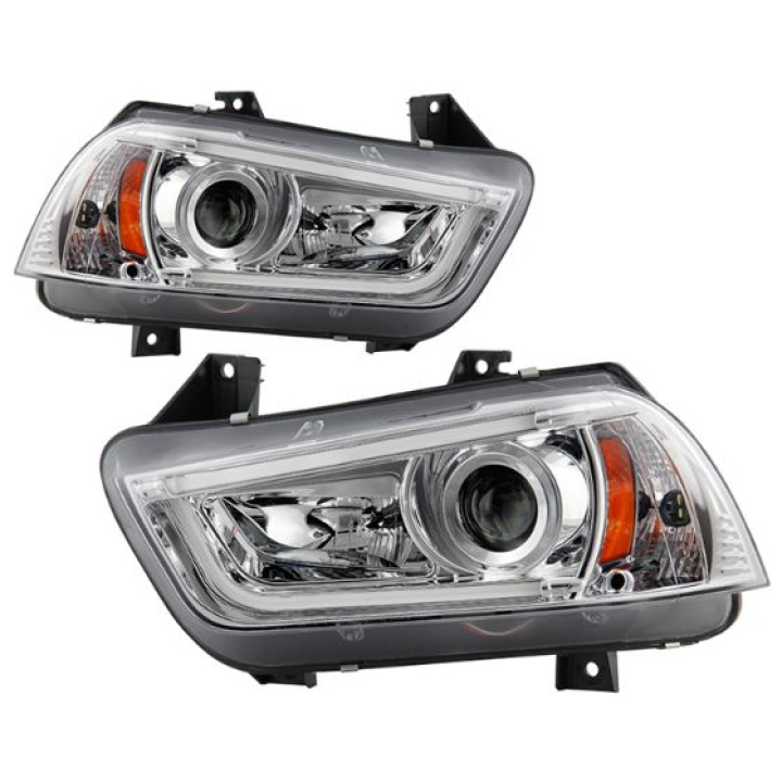 PRO-YD-DCH11-LTDRL-HID-C Dodge Charger 11-14 Strålkastare Projektor - Xenon/HID (Passar ej halogen) - Ljuslist DRL – Krom Spyder Auto