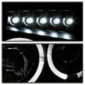 Dodge Magnum 05-07 Strålkastare Projektor - LED Halo Svarta Spyder Auto