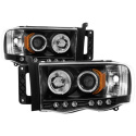 Ram 1500-3500 02-05 Strålkastare Projektor - LED Halo Svarta Spyder Auto