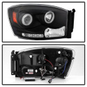 Ram 1500-3500 06-09 Strålkastare Projektor LED (Utbytbara LEDs) - Svarta Spyder Auto