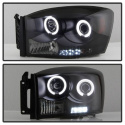 Ram 1500-3500 06-09 Strålkastare Projektor LED (Utbytbara LEDs) - Svarta Röktonade Spyder Auto