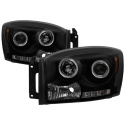 Ram 1500-3500 06-09 Strålkastare Projektor - LED Halo Svarta Röktonade Spyder Auto