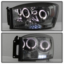 Ram 1500-3500 06-09 Strålkastare Projektor - LED Halo Röktonade Spyder Auto