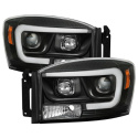 Ram 1500-3500 06-09 Strålkastare Projektor V2 - LED Bar DRL - Svarta Spyder Auto