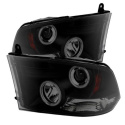 Ram 1500-3500 09-18 Strålkastare (Ej Kompatible Med Factory Projektor och LED DRL) LED (Ej Utbytbara LEDs) - Svarta Röktonade Spyder Auto