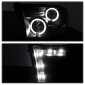 Ram 1500-3500 09-18 Strålkastare (Ej Kompatibel Med Factory Projektor och LED DRL) - LED Halo - LED (Ej Utbytbara LEDs) - Svarta Röktonade Spyder Auto