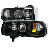 PRO-YD-DR94-HL-AM-BK Ram 1500-3500 94-02 Strålkastare Projektor - LED Halo Svarta Spyder Auto (1)
