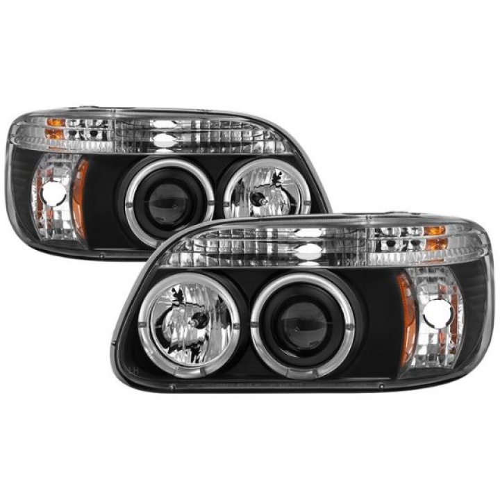 PRO-YD-FEXP95-HL-1PC-BK Ford Explorer 95-01 1PC Strålkastare Projektor - LED Halo - Svarta Spyder Auto