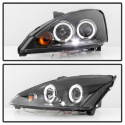 Ford Focus 00-04 Strålkastare Projektor - (Passar ej SVT Modeller) - LED Halo - Svarta Spyder Auto