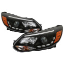 Ford Focus 12-14 Strålkastare (Passar ej Xenon/HID-Modeller) - DRL - Svarta Spyder Auto
