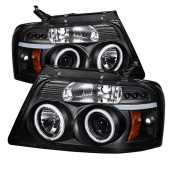 PRO-YD-FF15004-CCFL-G2-BK Ford F150 04-08 Strålkastare Projektor - Version 2 LED (Utbytbara LEDs) - Svarta Spyder Auto (1)