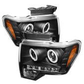 PRO-YD-FF15009-CCFL-BK Ford F150 09-14 Strålkastare (Passar ej Xenon/HID-Modeller) LED (Utbytbara LEDs) - Svarta Spyder Auto (1)
