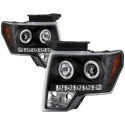 Ford F150 09-14 Strålkastare (Passar ej Xenon/HID-Modeller) LED (Utbytbara LEDs) - Svarta Spyder Auto