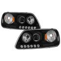Ford F150 97-03 / Expedition 97-02 1PC Strålkastare Projektor - (Passar ej tillverkardatum före 6/1997) - LED Halo Svarta Spyder Auto