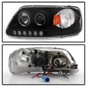 Ford F150 97-03 / Expedition 97-02 1PC Strålkastare Projektor - (Passar ej tillverkardatum före 6/1997) - LED Halo Svarta Spyder Auto