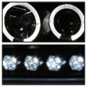 Ford F150 97-03 / Expedition 97-02 1PC Strålkastare Projektor - (Passar ej tillverkardatum före 6/1997) - LED Halo Svarta Spyder Auto