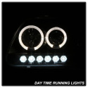 Ford F150 97-03 / Expedition 97-02 1PC Strålkastare Projektor - (Passar ej tillverkardatum före 6/1997) - LED Halo Svarta Spyder Auto