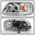 Ford F150 97-03 / Expedition 97-02 1PC Strålkastare Projektor - (Passar ej tillverkardatum före 6/1997) - LED Halo Chome Spyder Auto