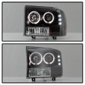 Ford F250 Super Duty 99-04 / Ford Excursion 00-04 1PC Strålkastare Projektor - Version 2 - LED Halo Svarta Spyder Auto